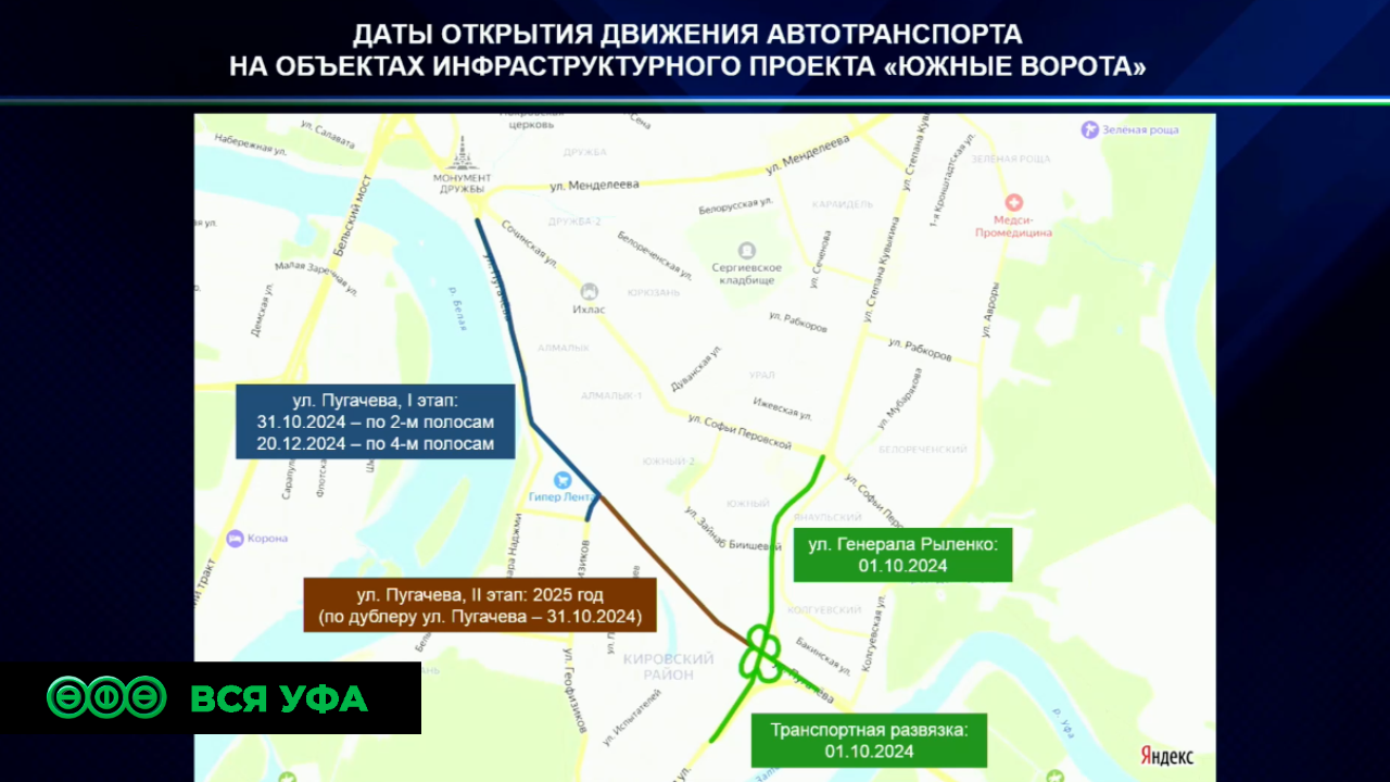 Радий Хабиров поручил 1 октября в Уфе открыть движение по транспортной развязке Пугачёва-Рыленко